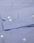 Blue Swiss Cotton Twill Long Sleeve Shirt  Robert Old   