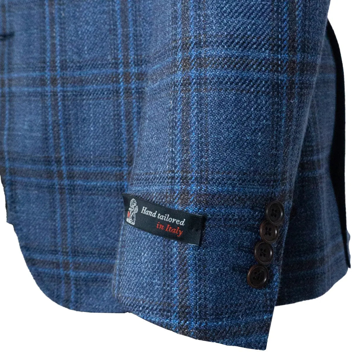 Blue & Brown Check Loro Piana Wool Silk Linen Jacket  Robert Old   