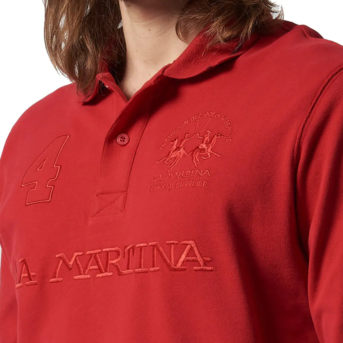 Haute Red Cotton Polo Sweater  La Martina   