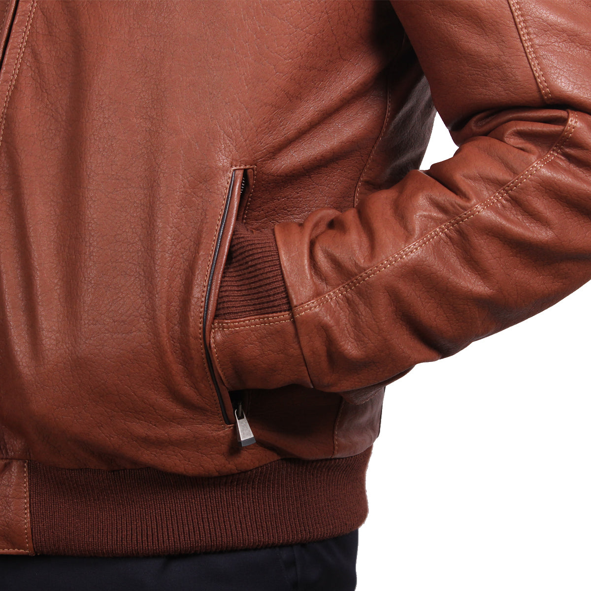 Light Brown Distressed Lambskin Leather Jacket  Robert Old   