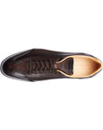 Dark Brown Leather Low Top Sneakers  Santoni   