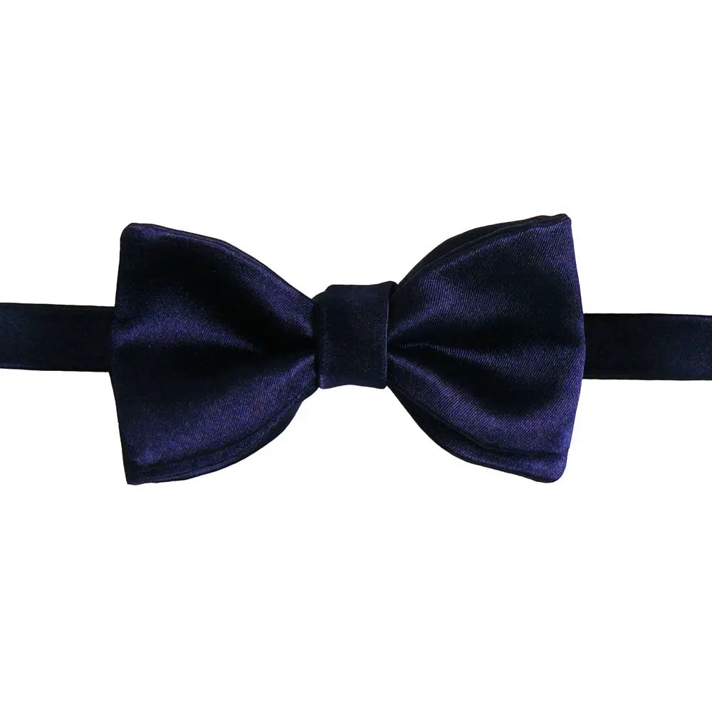Navy Silk Bow Tie  Robert Old   