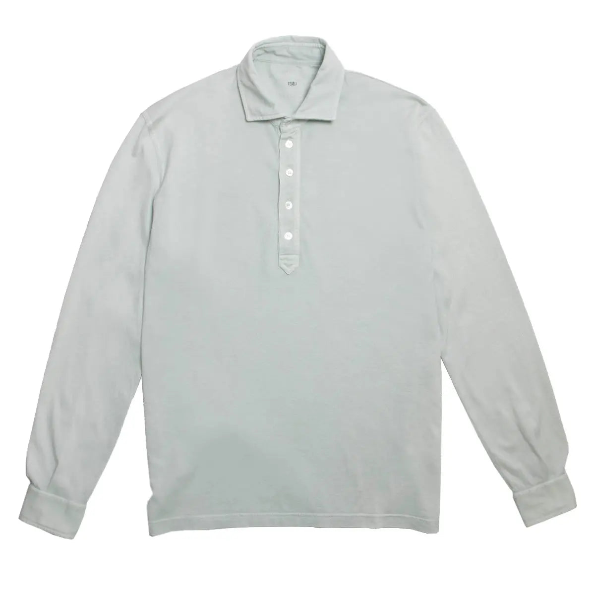 Mint 100% Cotton Jersey Long Sleeve Polo Shirt  FEDELI   
