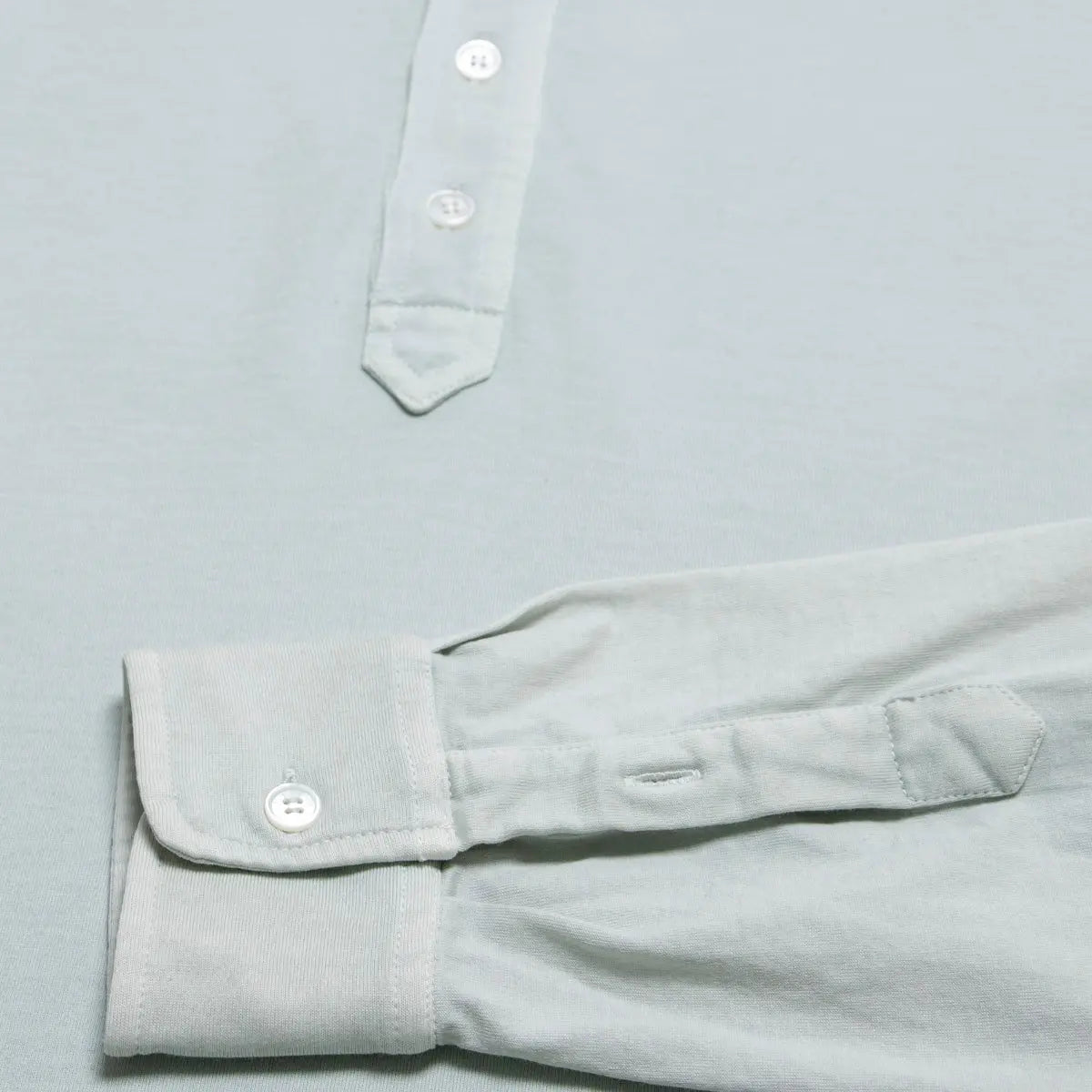 Mint 100% Cotton Jersey Long Sleeve Polo Shirt  FEDELI   
