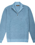 Cyan ‘Terni’ Wave Knit Half-Zip Wool Sweater Zip Neck Moorer   