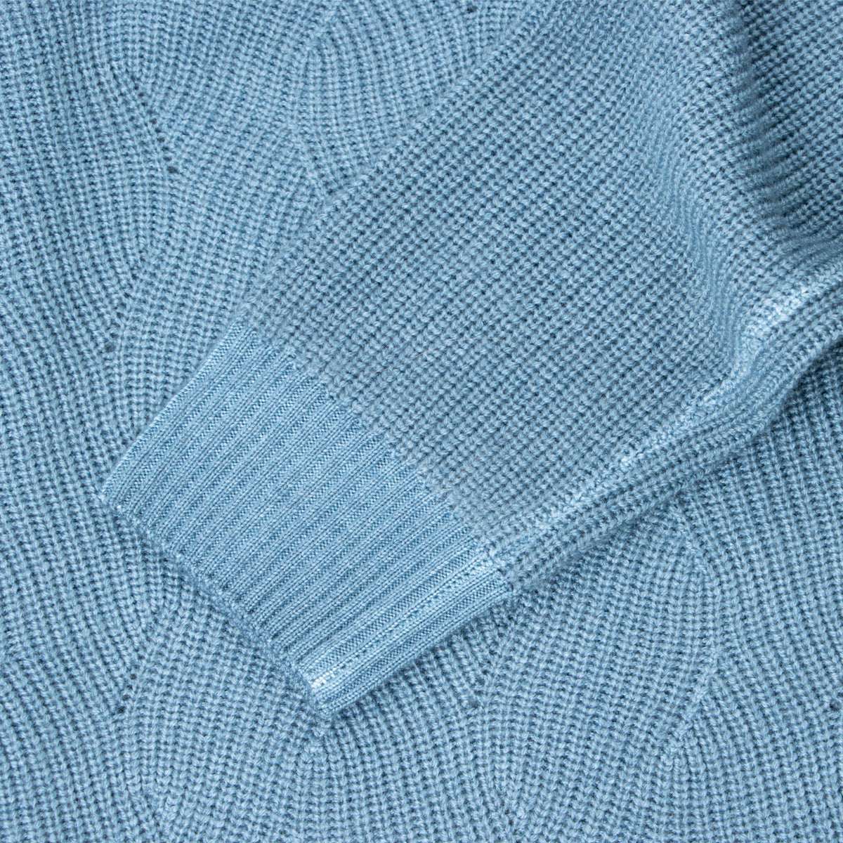 Cyan ‘Terni’ Wave Knit Half-Zip Wool Sweater Zip Neck Moorer   