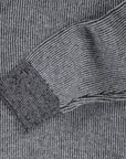 Dark Grey Vanisé Knit Wool Cashmere Half-Zip Sweater Zip Neck Moorer   