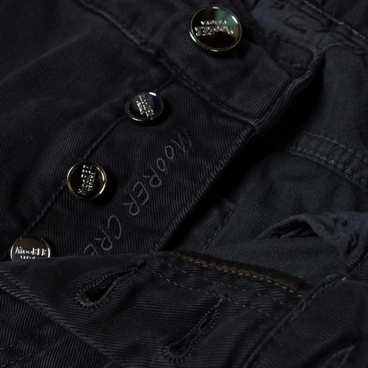 Dark Blue ‘Credi’ Slim Fit Japanese Stretch Denim Jeans  Moorer   