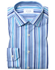 Blue Multi Striped Fine Twill Contemporary Shirt  Eton   