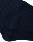 Navy Ribbed Cashmere Blend Socks SOCKS Robert Old