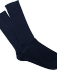 Navy Ribbed Cashmere Blend Socks SOCKS Robert Old