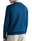 Aqua Wool Crew Neck with Typhoon Details Crew Neck Paul & Shark   