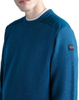 Aqua Wool Crew Neck with Typhoon Details Crew Neck Paul & Shark   