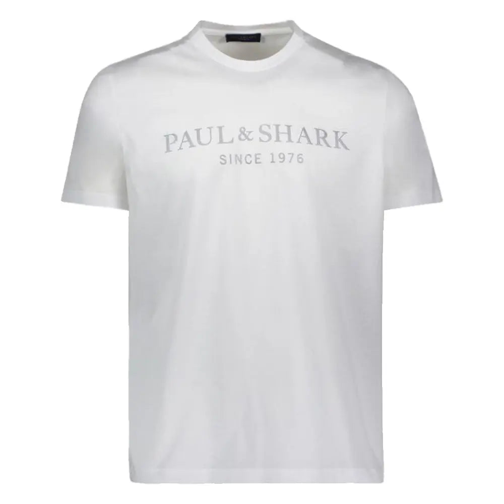 White Heritage Printed Organic Cotton T-Shirt  Paul & Shark   