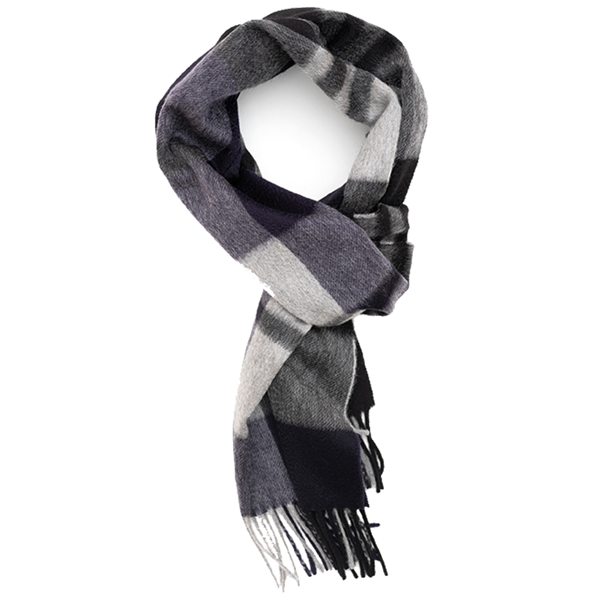 Grey Primary Blackwatch Wide Cashmere Scarf  Robert Old   