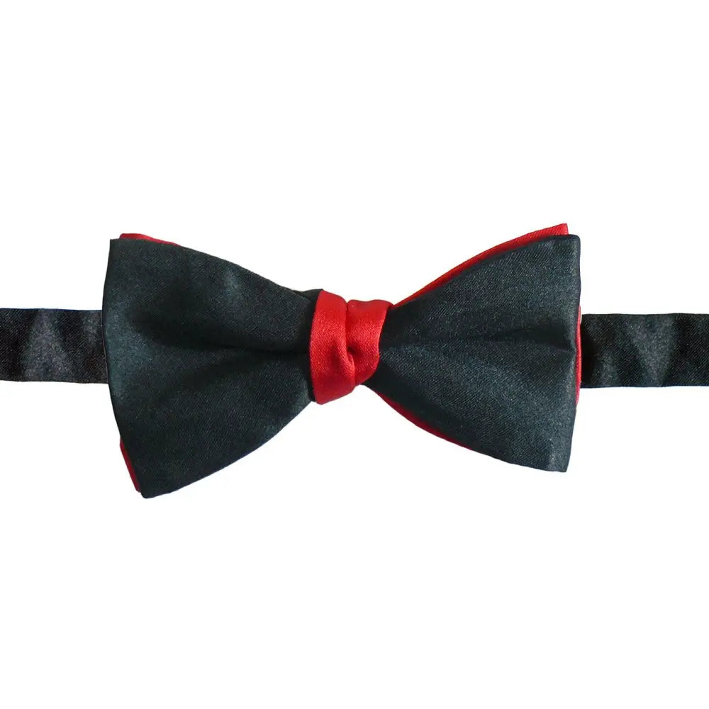 Two-tone Red and Black Bow Tie  Robert Old   