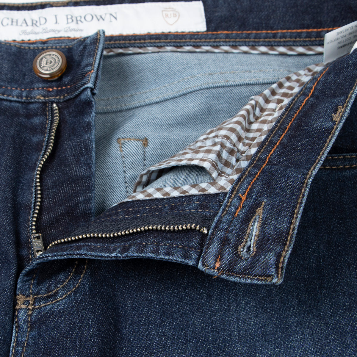 Dark Blue Wash Denim 'Milano' Regular Fit Jeans  Richard J. Brown   