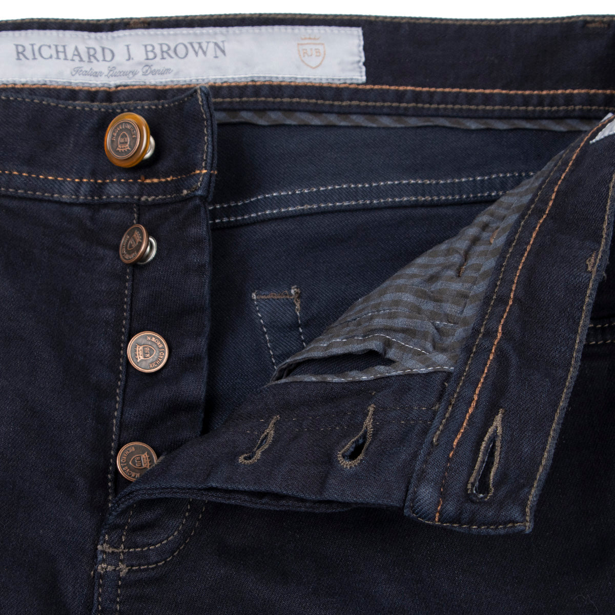 Dark Navy Denim 'Tokyo' Slim Fit Jeans  Richard J Brown   