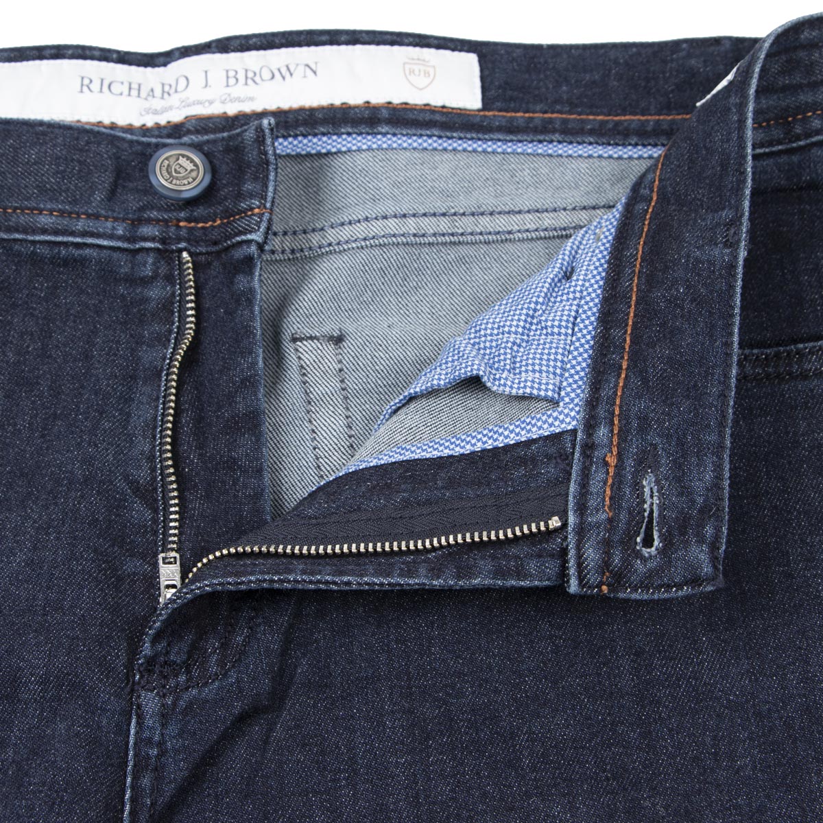 Dark Wash Cashmere Denim 'Milano' Regular Fit Jeans  Richard J. Brown   
