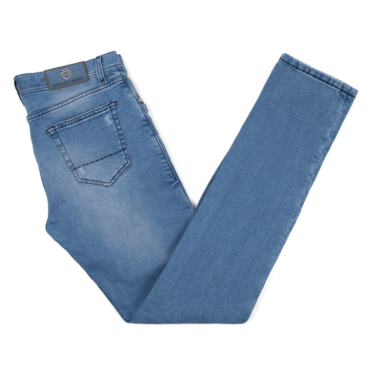 Light Wash Distressed Denim 'Tokyo' Slim Fit Jeans  Richard J Brown   