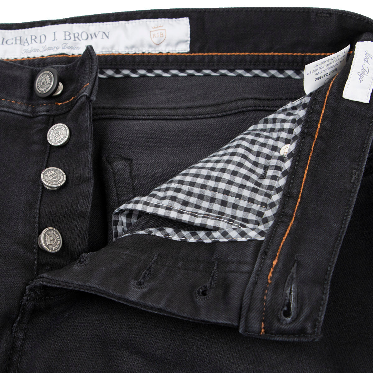 Washed Black Denim 'Tokyo' Slim Fit Jeans  Richard J Brown   