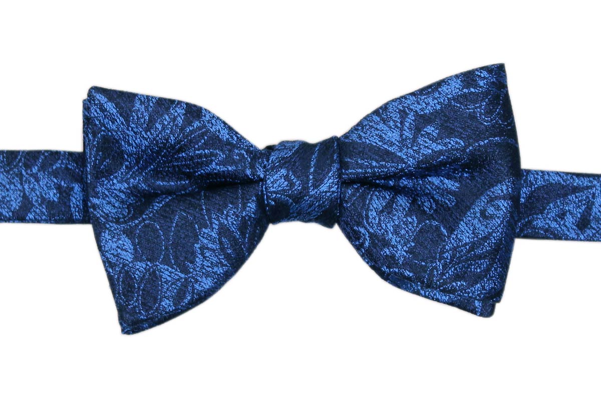 Blue Two Tone Hand Tied Silk Bow Tie  Robert Old   