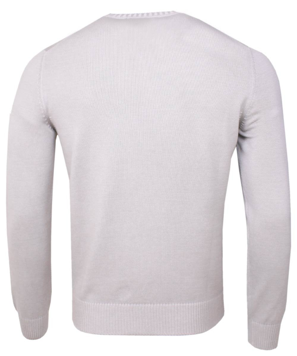 Beige Cotton Crew Neck Sweater  Robert Old   
