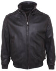 Dark Brown Bomber Style Deerskin Leather Jacket  Robert Old   