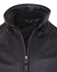 Dark Brown Bomber Style Deerskin Leather Jacket  Robert Old   