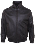 Dark Brown Bomber Style Deerskin Leather Jacket  Robert Old   