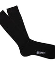 Black Wool Ribbed Socks  Robert Old   