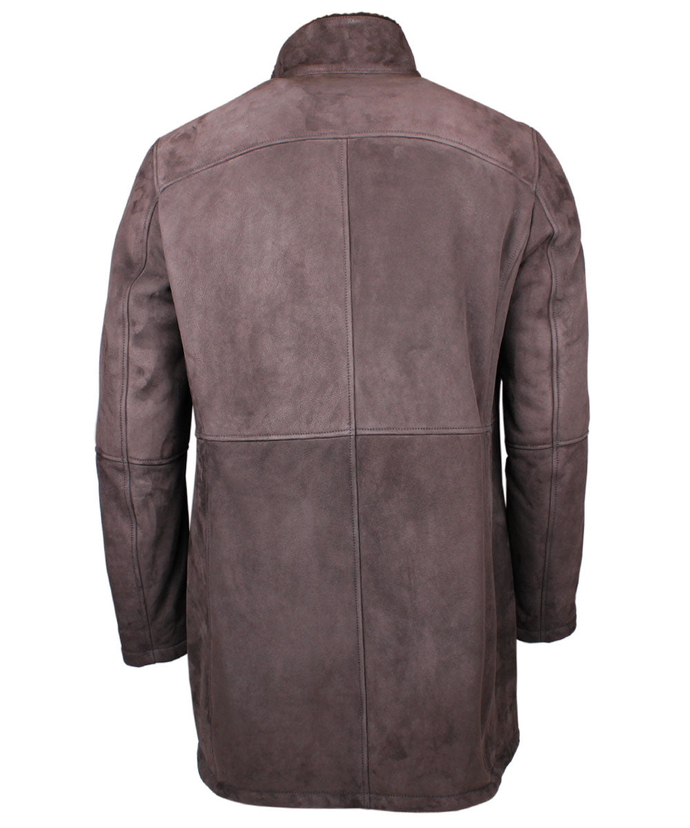 Brown Shearling Leather Overcoat  Robert Old   