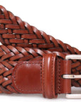 Brown Woven Leather Belt BELTS/BRACES Robert Old