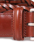 Brown Woven Leather Belt BELTS/BRACES Robert Old