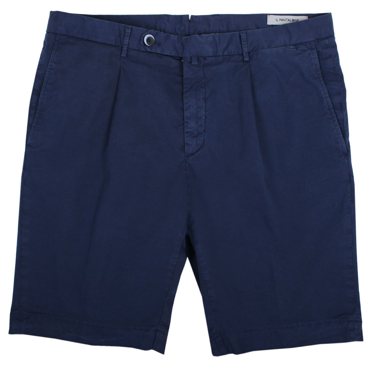 Classic Navy Cotton Stretch Chino Shorts  Robert Old   