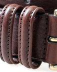 Brown Calf Leather Brass Buckle Belt  Robert Old   