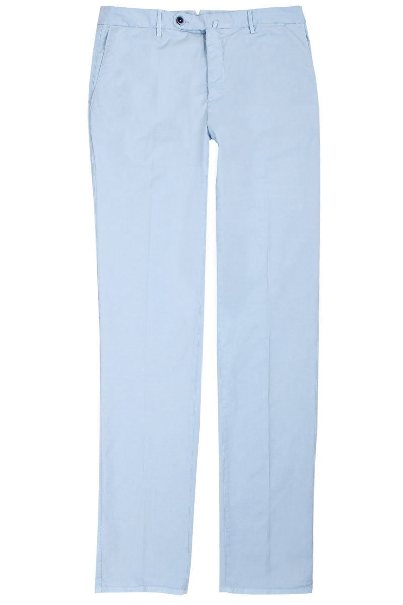 Light Blue Cotton Regular Fit Chino Trousers  Robert Old   