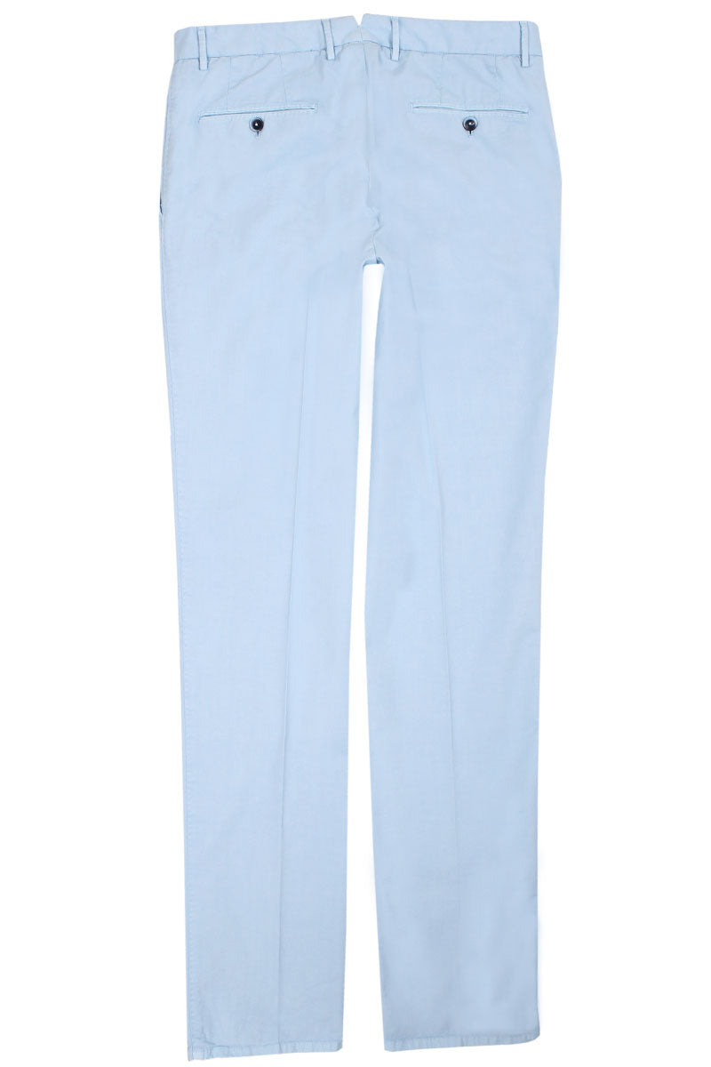 Light Blue Cotton Regular Fit Chino Trousers  Robert Old   