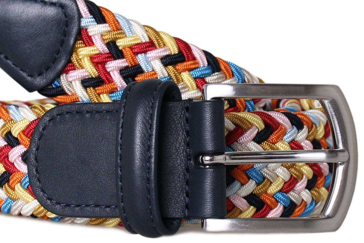 Multi Colour Elastic Woven Belt  Robert Old   