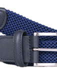 Blue Navy Woven Elastic Belt BELTS/BRACES Robert Old