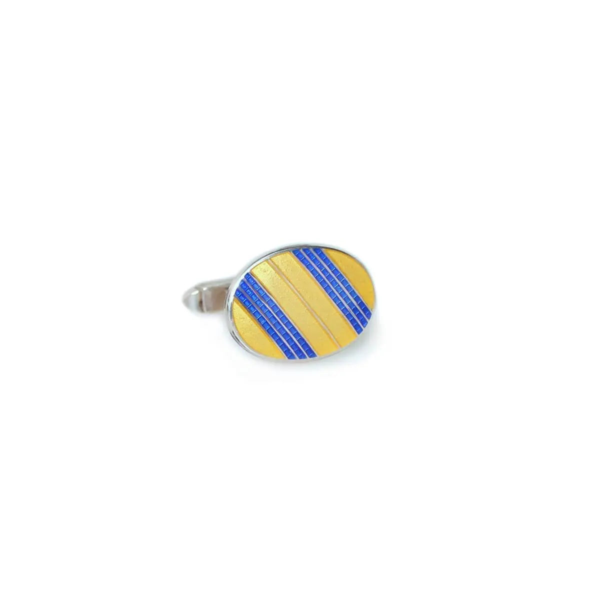 Gold and Royal Blue Oval Cufflinks  Robert Old   