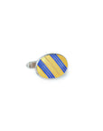 Gold and Royal Blue Oval Cufflinks  Robert Old   