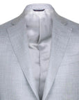 Silver Wool, Silk and Linen Blend Blazer  Robert Old   