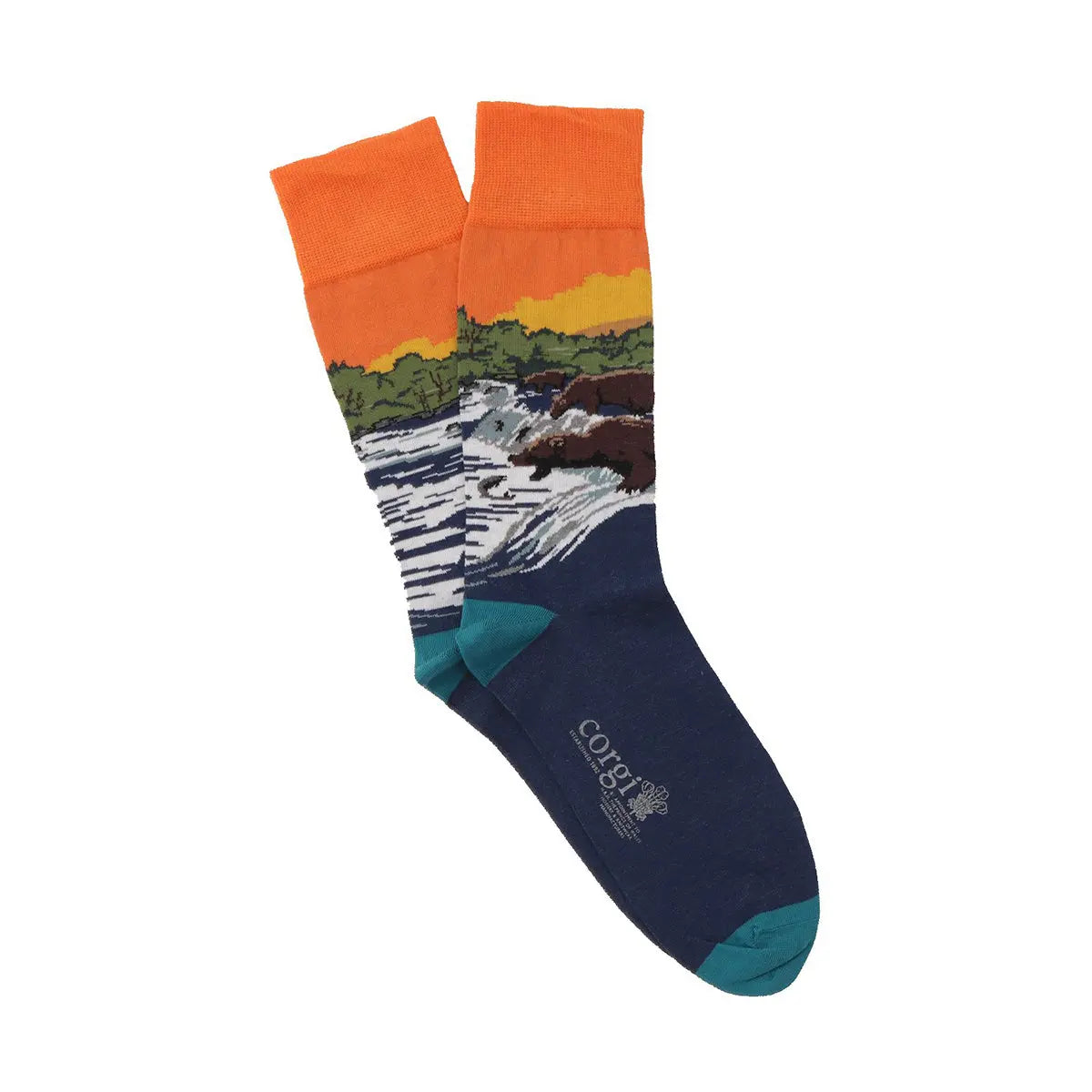 ‘Bears at River’ Premium Cotton Socks  Robert Old   