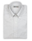 Beige & Blue Check Flanello Junior Cotton Long Sleeve Shirt  Robert Old   