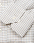 Beige & Blue Check Flanello Junior Cotton Long Sleeve Shirt  Robert Old   