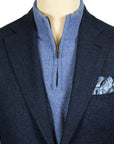 Black & Blue Cotton, Wool & Cashmere Jacket  Robert Old   