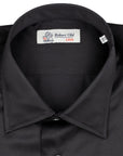 Black Satin Cotton Shirt  Robert Old   