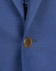 Blue Basket Weave Organic Wool Blazer  Robert Old   