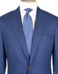 Blue Basket Weave Organic Wool Blazer  Robert Old   